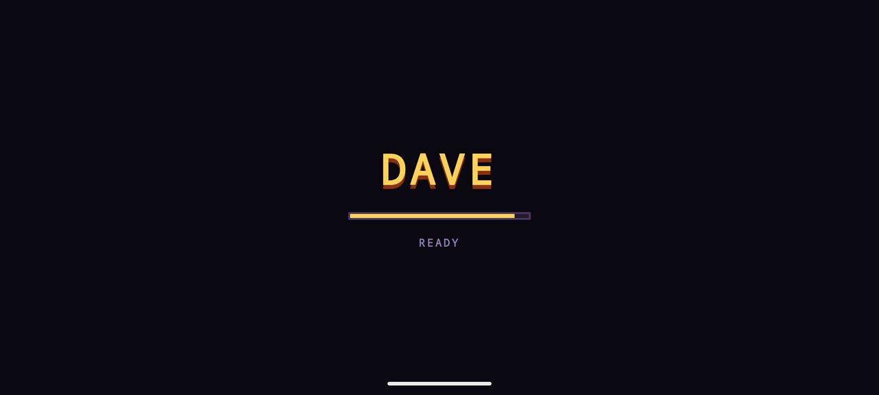 The Dave title screen with Start Adventure, Levels, Shop and Upgrade buttons